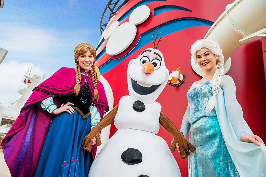 Frozen characters aboard Disney Cruise Line ships