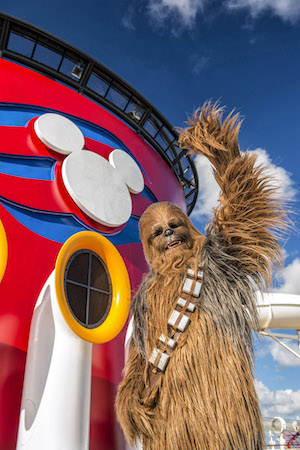 Chewie on the Disney Fantasy for Star Wars Day at Sea