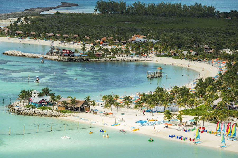 Castaway Cay is Disney's private island paradise in the tropical waters of the Bahamas, reserved exclusively for Disney Cruise Line guests. In a setting of crystal-clear turquoise waters, powdery white-sand beaches and lush landscapes, the 1,000-acre island offers one-of-a-kind areas and activities for every member of the family