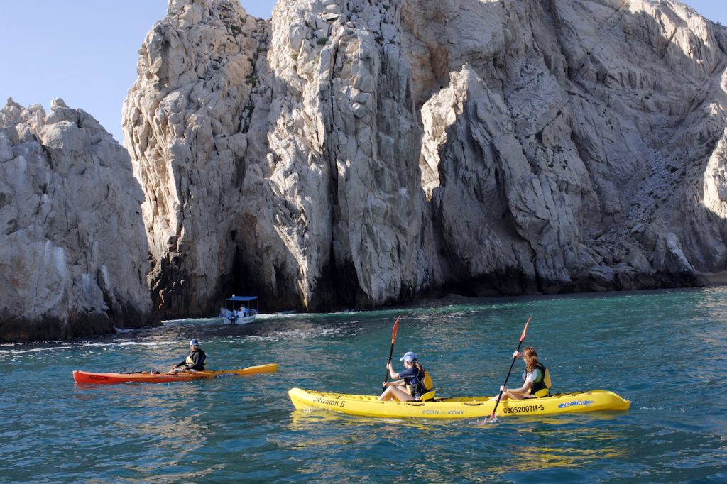 Guests kayaking in Cabo San Lucas