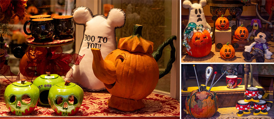 Windows of the Emporium with seasonal merchandise and home goods and more specialty pumpkins