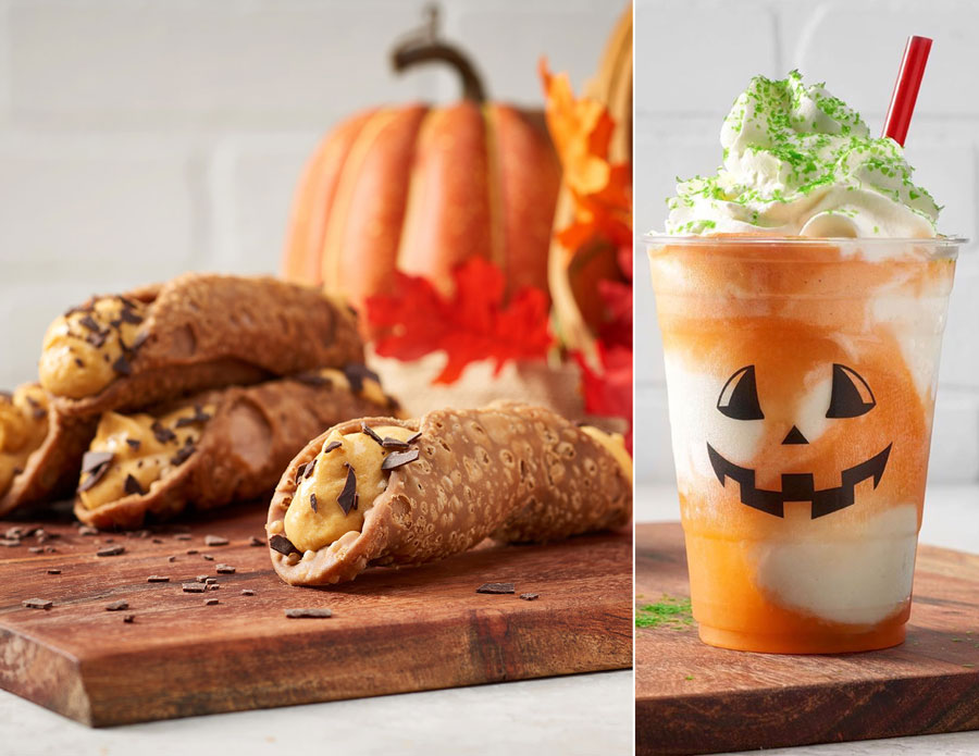 Pumpkin Cannoli and Jack-O-Lantern Float from Vivoli il Gelato 