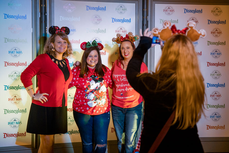 Guests take a photo at the Diz Planet Holiday 2019 Meet-Up