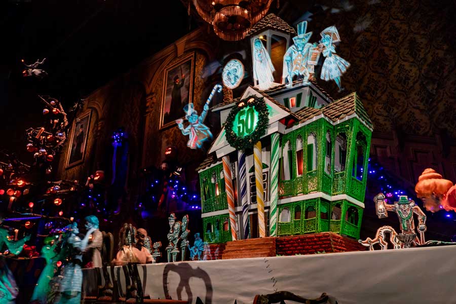 Haunted Mansion Holiday Gingerbread Display at Disneyland Park