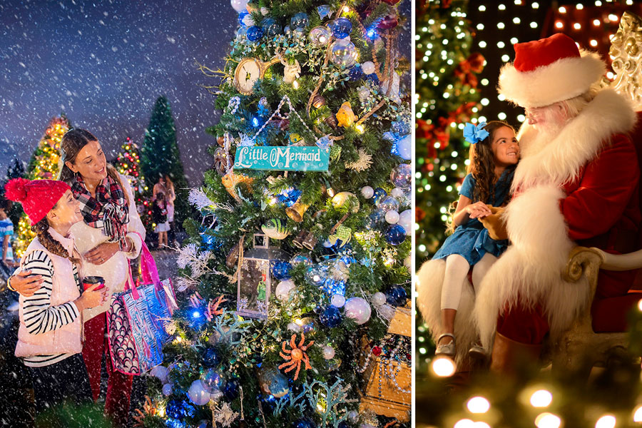 Disney Springs Christmas Tree Trail and meeting Santa Claus at Disney Springs