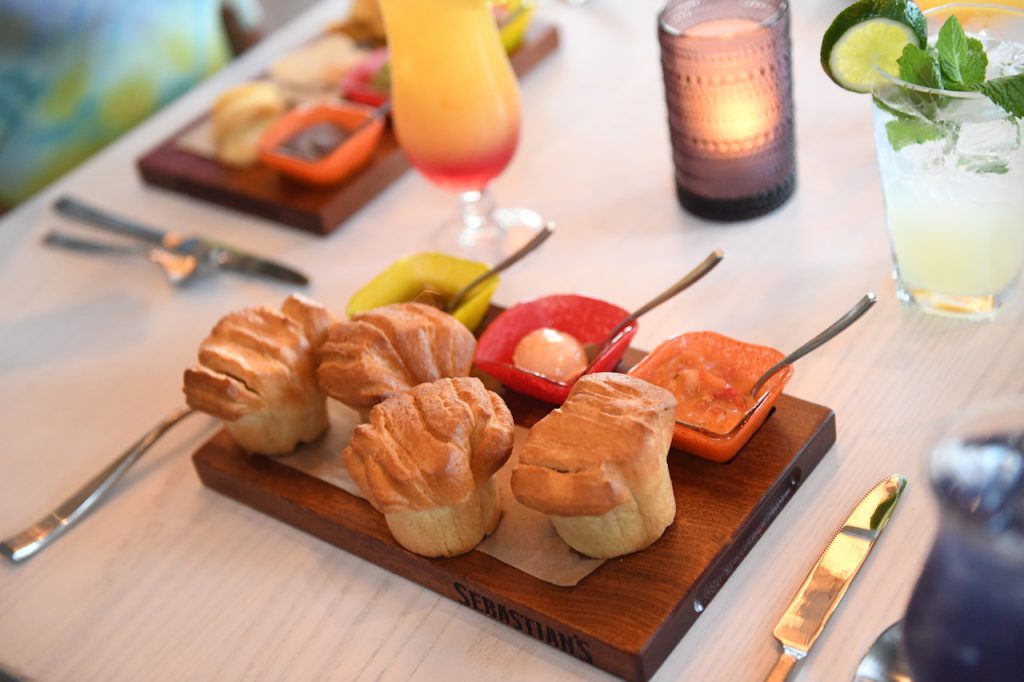 Caribbean Pull-apart Rolls with guava butter, onion jam, and Jamaican jerk oil from Sebastian’s Bistro at Disney’s Caribbean Beach Resort