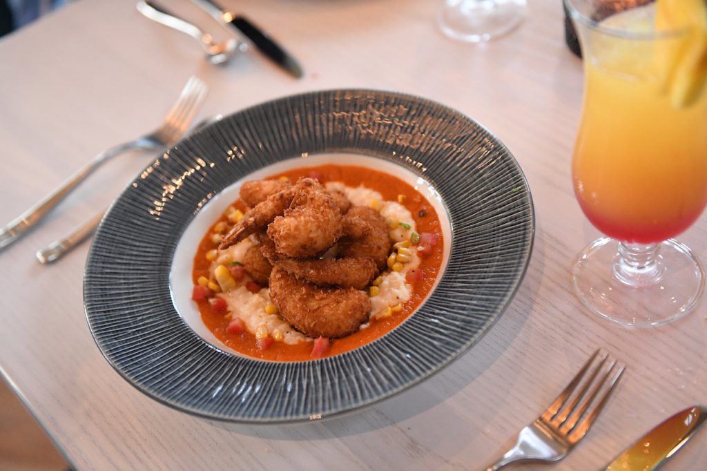 Coconut Shrimp and Grits from Sebastian’s Bistro at Disney’s Caribbean Beach Resort