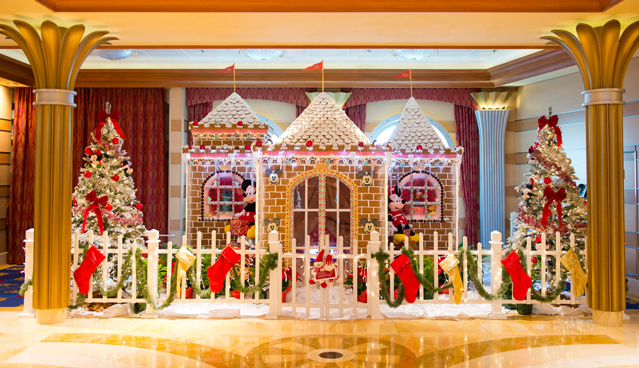 Life-size gingerbread house aboard Disney Cruise Line