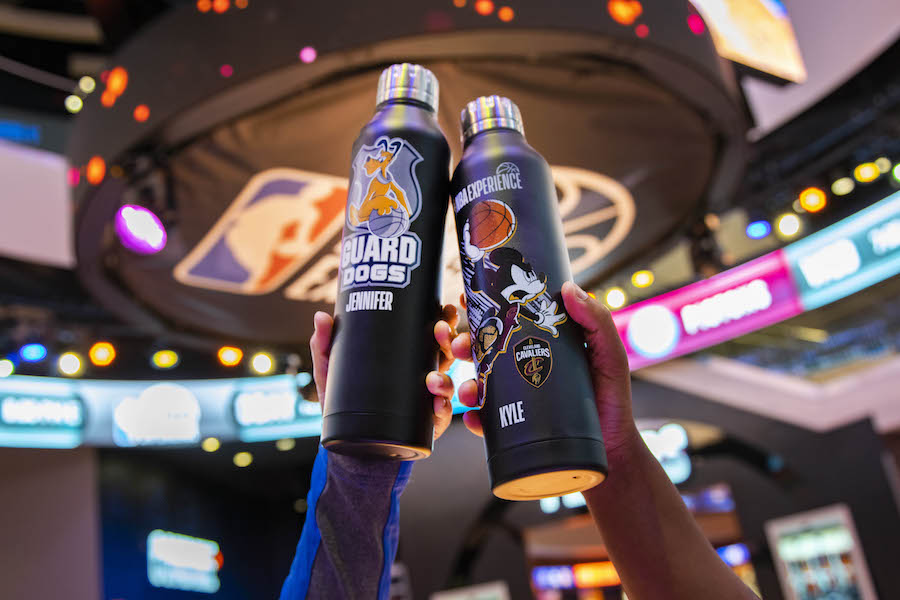 Personalized water bottles from the NBA Store at Disney Springs