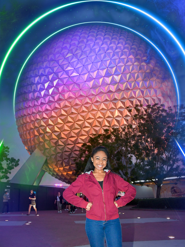 Spaceship Earth Disney PhotoPass Photo Op at Epcot