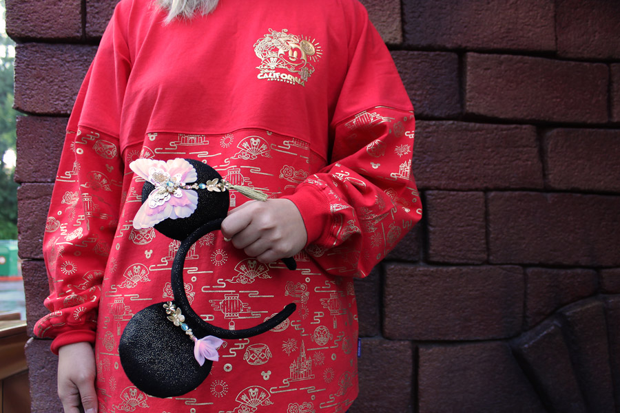 Lunar New Year Spirit Jersey and Minnie Mouse ear headband 