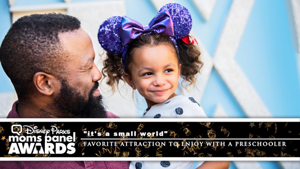 Father and Daughter at "it's a small world" at the Disneyland Resort