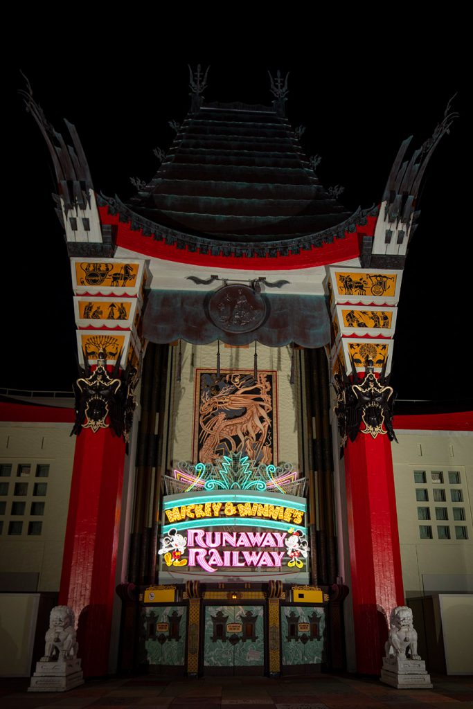 New Marquee for Mickey & Minnie’s Runaway Railway at the Chinese Theatre
