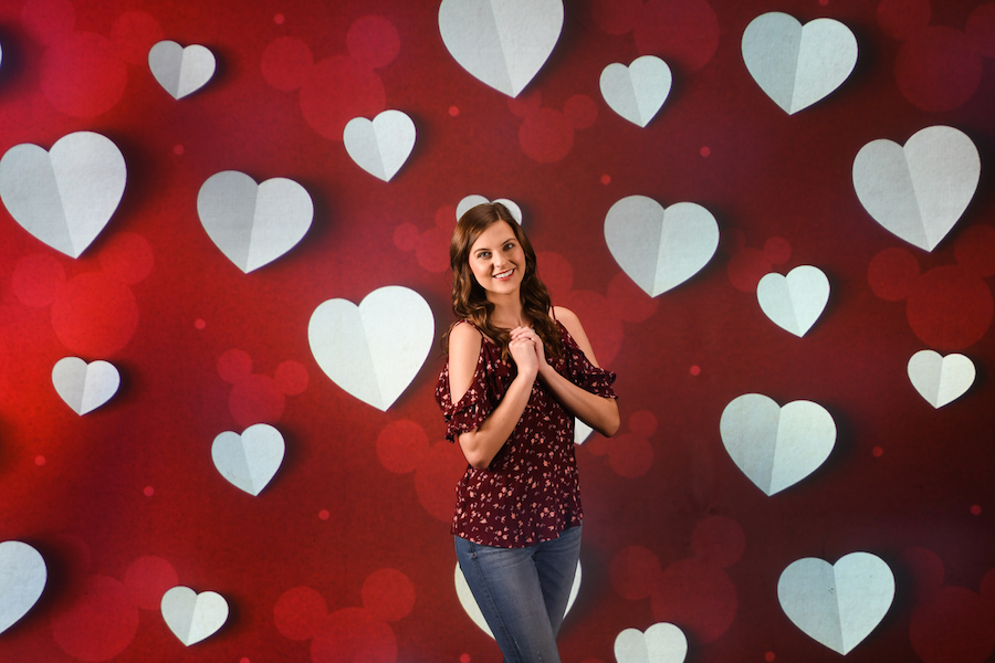 Valentine's Day photo option from Disney PhotoPass Service at the Disney PhotoPass Studio at Disney Springs