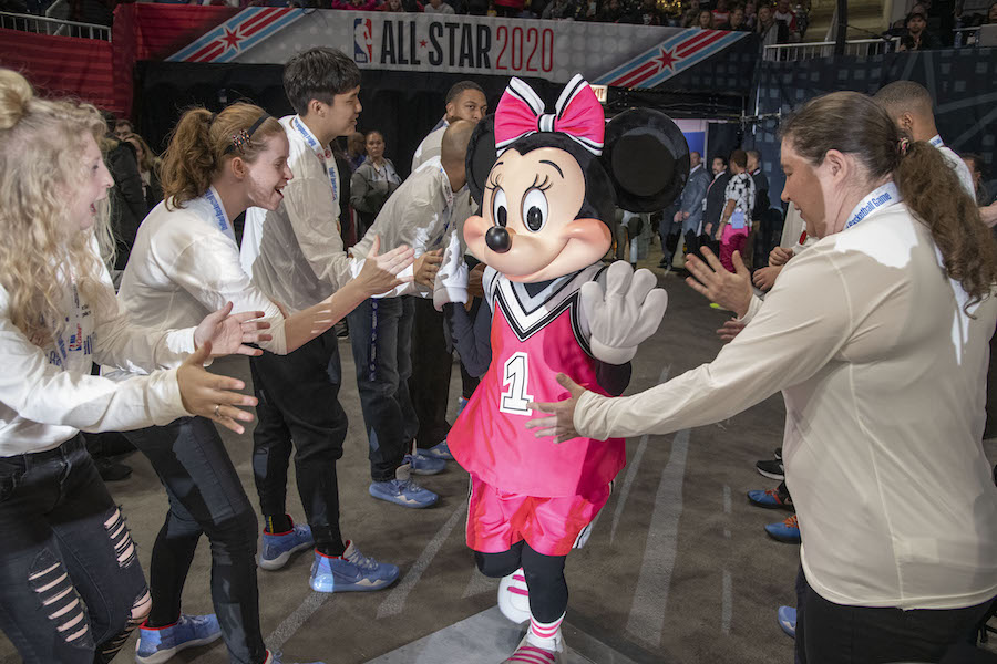 Minnie Mouse at the NBA All-Star 2020 In Chicago