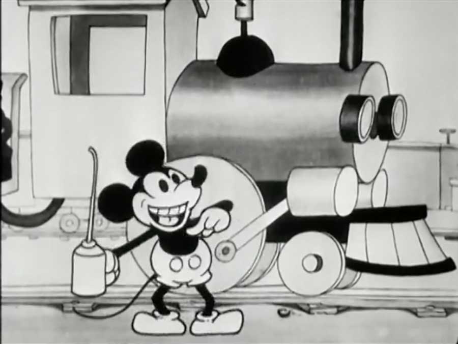 “I’ve been workin’ on the railroad,” Mickey sings in Mickey’s Choo-Choo.