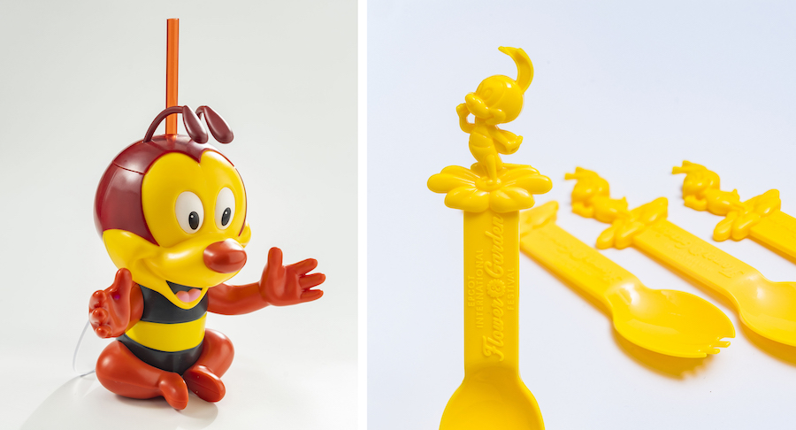 Spike the Bee Novelty Sipper and Souvenir Spork from the 2020 EPCOT International Flower & Garden Festival