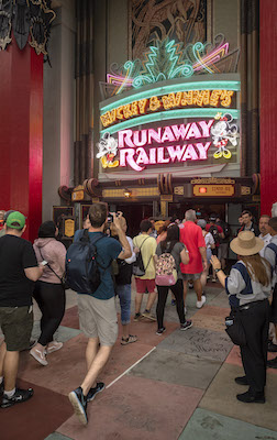 Guests at Mickey & Minnie's Runaway Railway