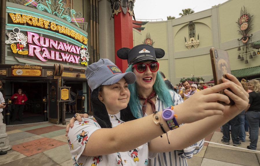 Guests at Mickey & Minnie's Runaway Railway