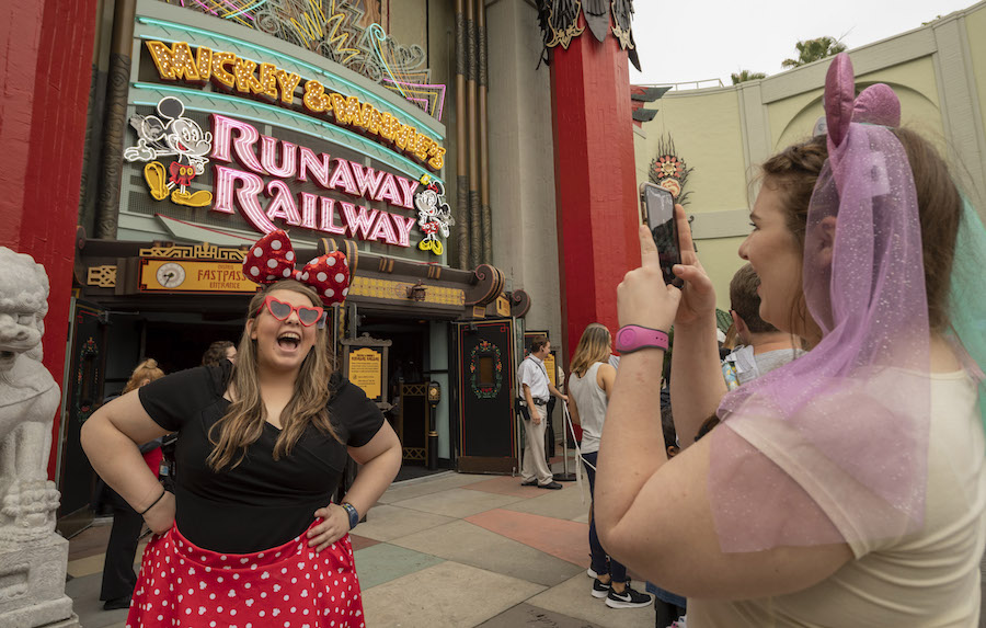 Guests at Mickey & Minnie's Runaway Railway