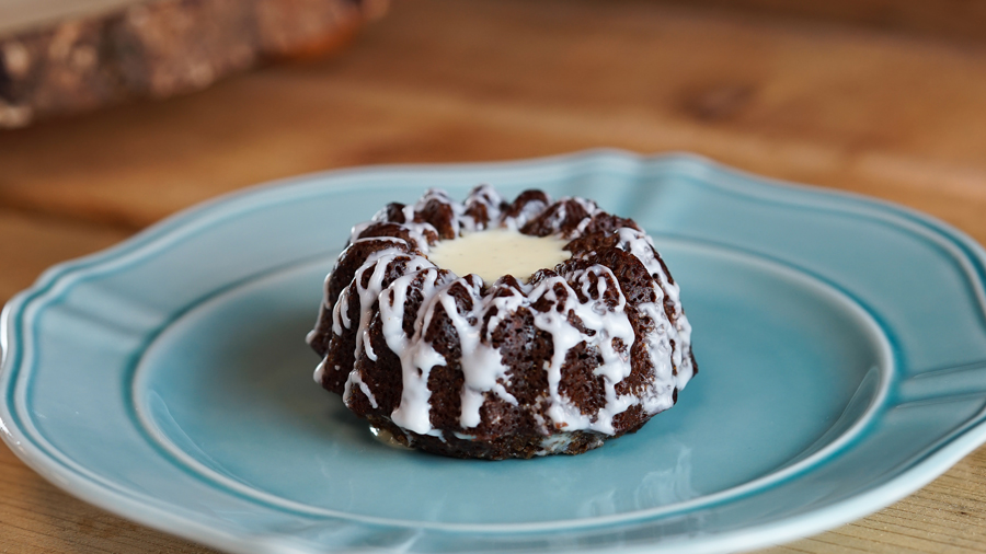 Mini Gingerbread Bundt Cakes with Orange-Vanilla Sauce