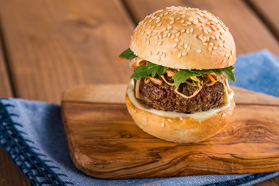 Offerings from Earth Eats Marketplace for the 2020 Epcot Taste of International Food & Wine Festival - The Impossible ™ Burger Slider with Wasabi Cream and Spicy Asian Slaw on a Sesame Seed Bun (Plant-Based) 