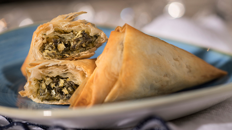 Offerings from Wine & Dine Marketplace for the 2020 Epcot Taste of International Food & Wine Festival - Spanakopita, Greece 