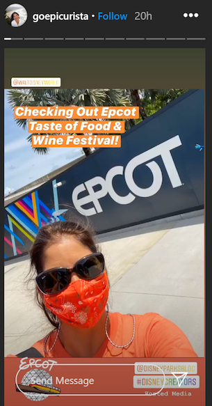 Instagram user goepicurista at the Taste of EPCOT International Food & Wine Fesitval