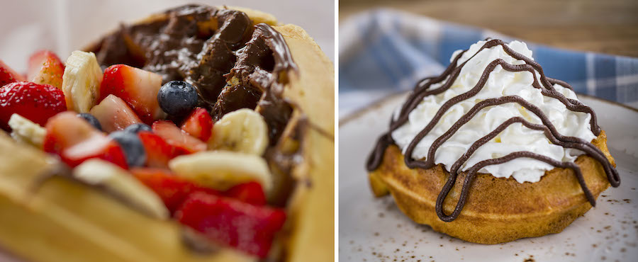 Specialty Waffles from Sleepy Hollow at Magic Kingdom Park and Belgian Waffles from EPCOT International Food & Wine Festival