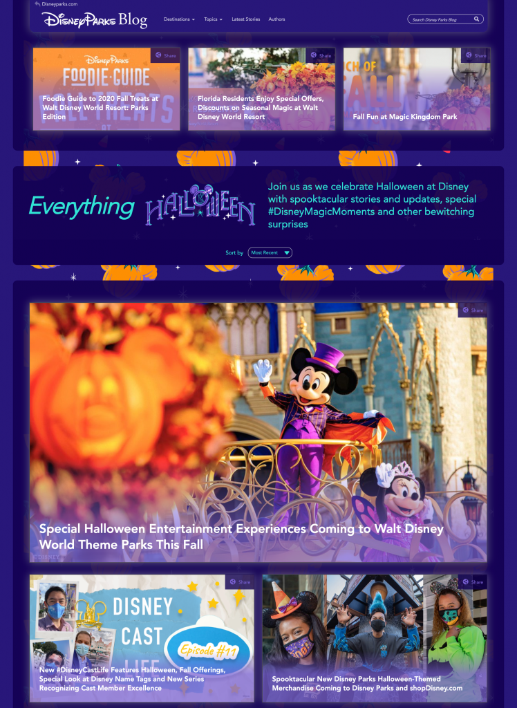 Special "Everything Halloween" Page on the Diz Planet