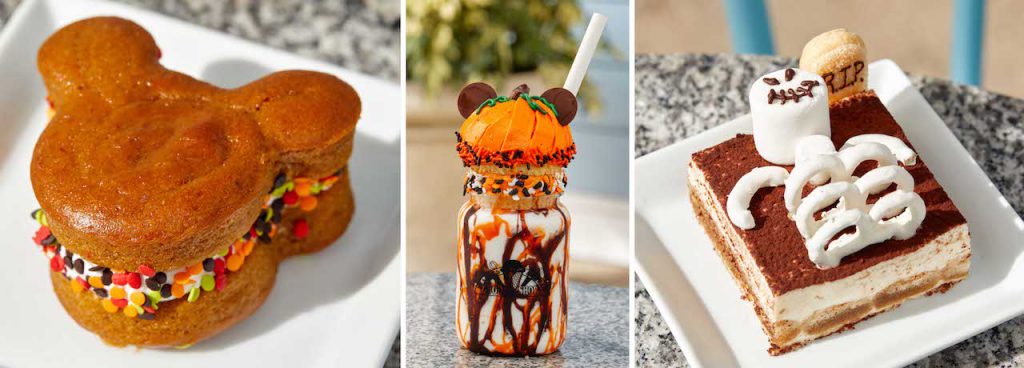 Collage of Walt Disney World Resort hotel fall treats