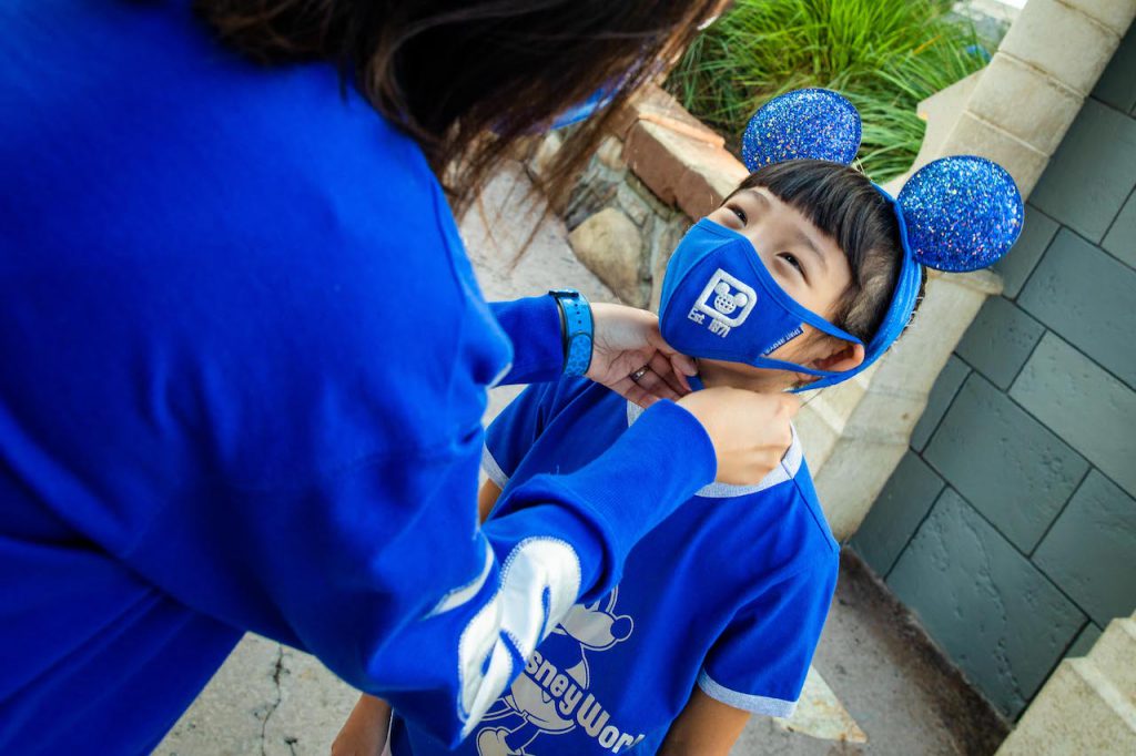 Wishes Come True Blue Mickey Mouse Ear headband, mask and shirt with Walt Disney World Resort logo