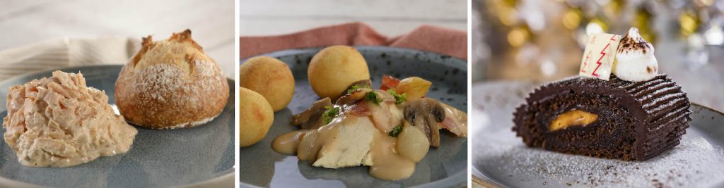 Offerings from Le Marché de Noël Holiday Kitchen at the 2020 Taste of Epcot International Festival of the Holidays