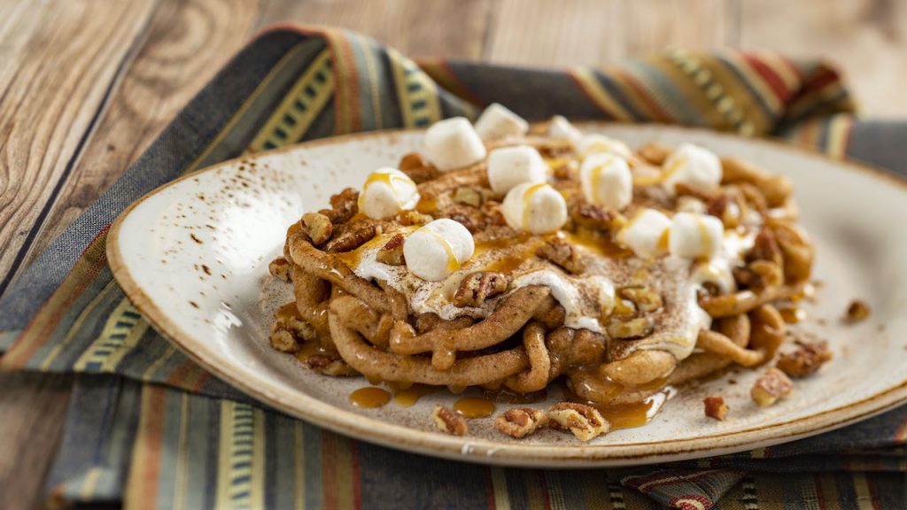 Sweet Potatoe Casserole Funnel Cake from Funnel Cake at the 2020 Taste of Epcot International Festival of the Holidays