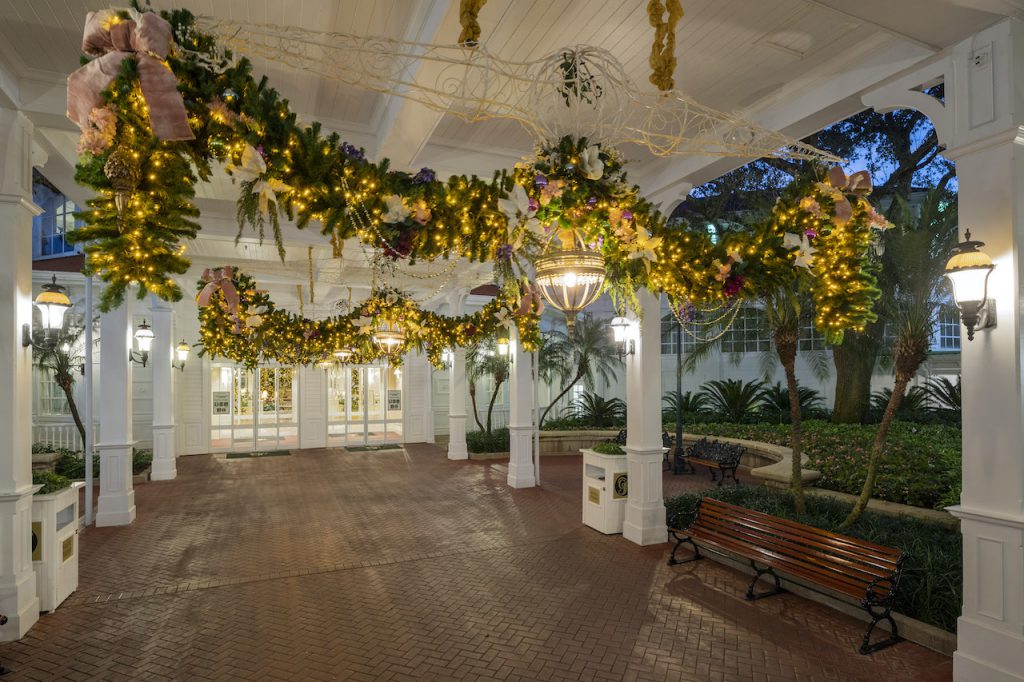 Holiday decorations at Disney’s Grand Floridian Resort & Spa