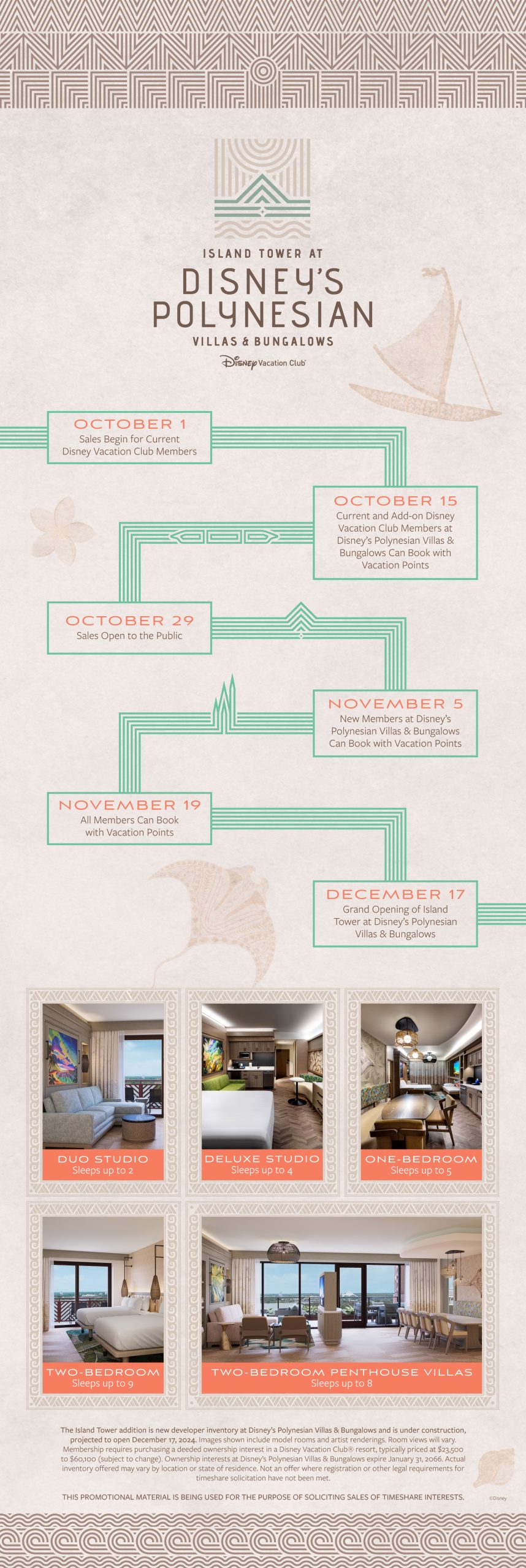 Disney’s Polynesian Villas & Bungalows  Island Tower Infographic