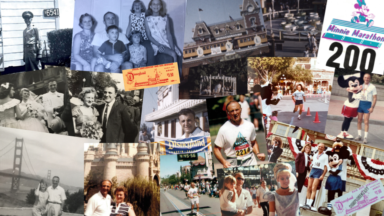 A collage of photos of Hank at Disneyland