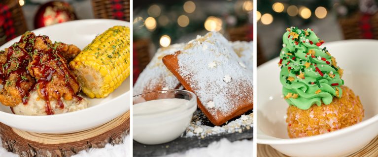 Holiday Chicken Nugget Platter; Festive Beignets; Fried Ice Cream Christmas Tree