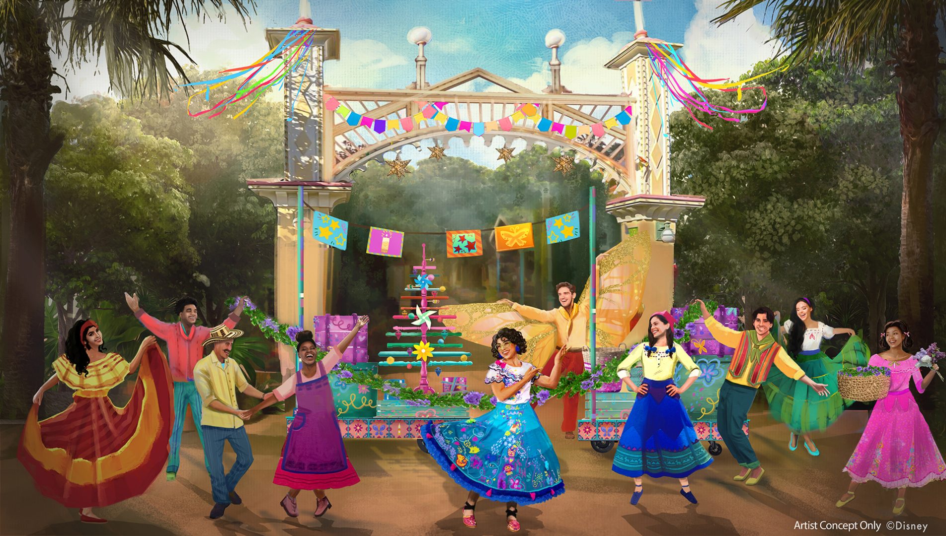 Concept art for “Mirabel’s Gifts of the Season” at Disney California Adventure Park