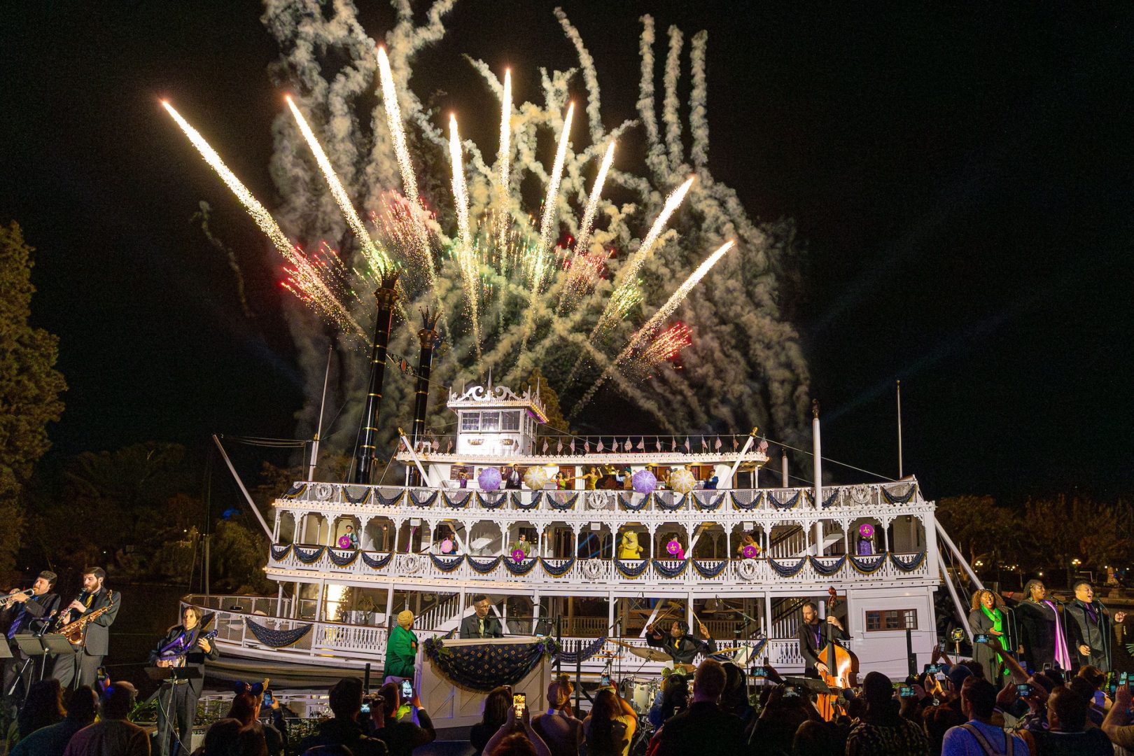 Mark Twain Riverboat during the official dedication of the opening of Tiana’s Bayou Adventure at Disneyland