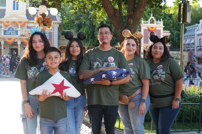 David Negreros with his family at Disneyland Park